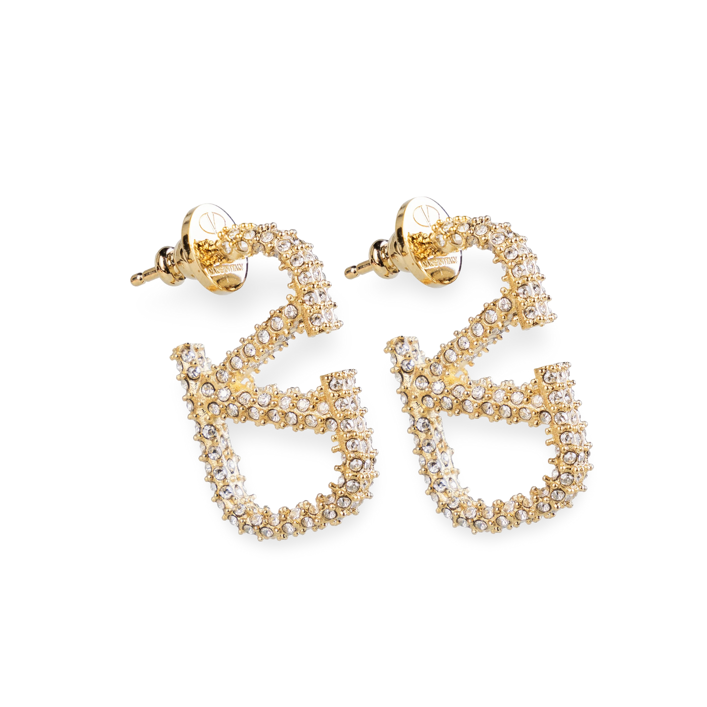 Aretes Dorados Valentino Crystals 25 mm