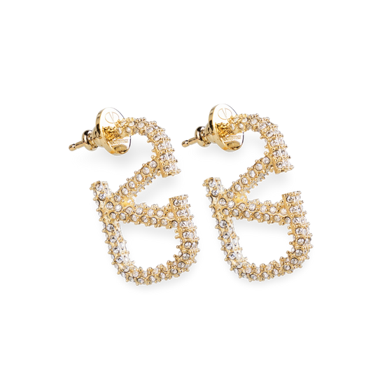 Aretes Dorados Valentino Crystals 25 mm