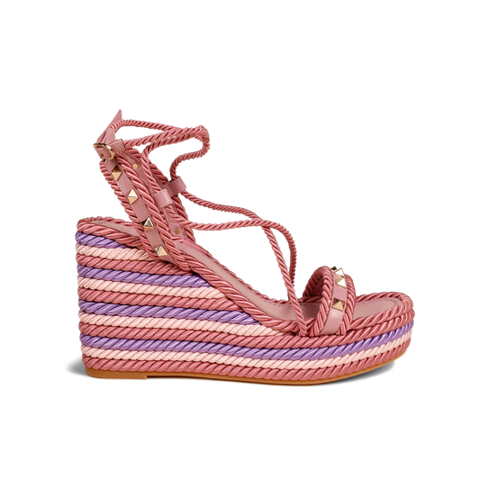 Sandalias de Plataforma Multicolor Valentino Roman Stud Lace