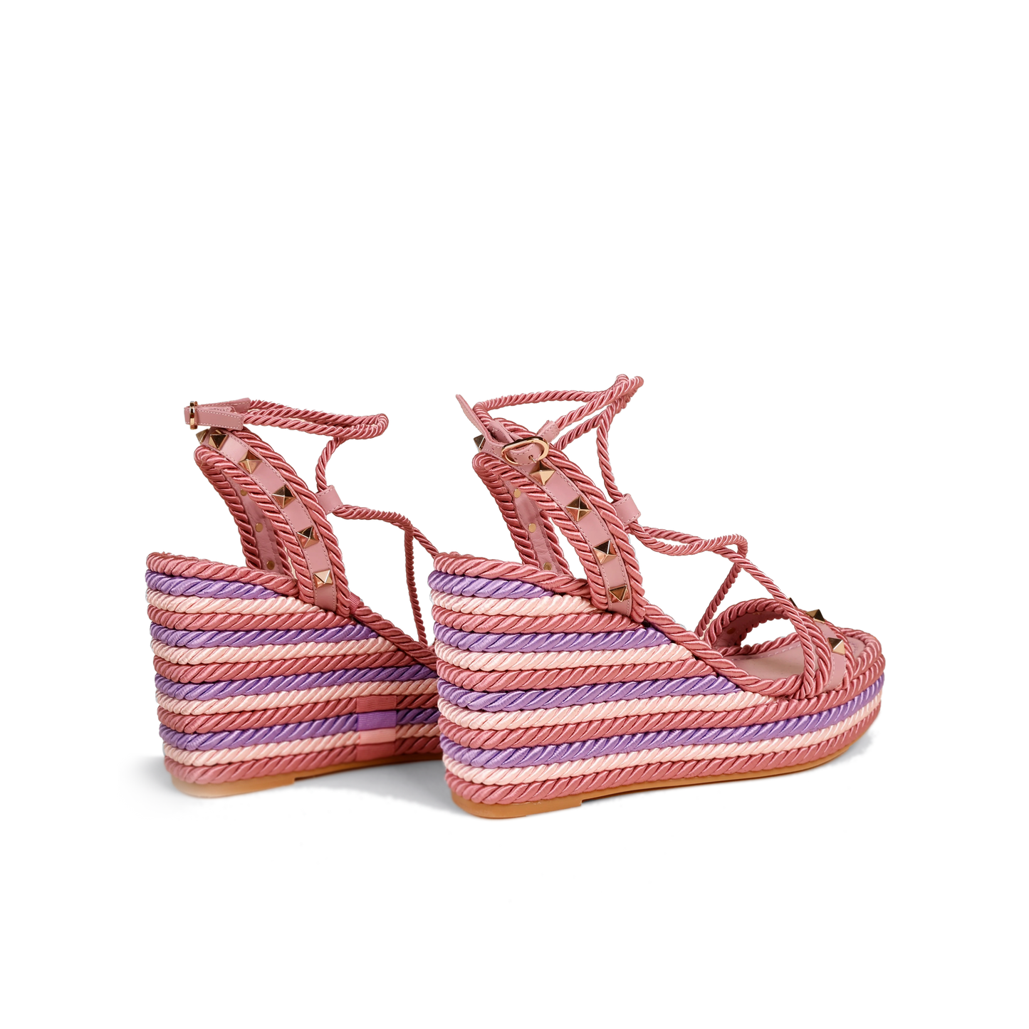 Sandalias de Plataforma Multicolor Valentino Roman Stud Lace