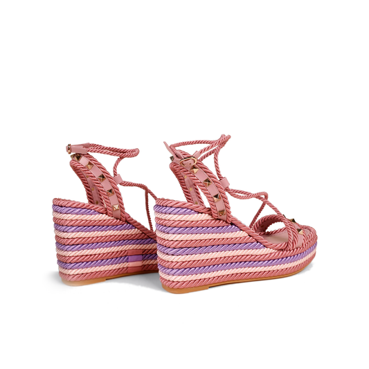 Sandalias de Plataforma Multicolor Valentino Roman Stud Lace