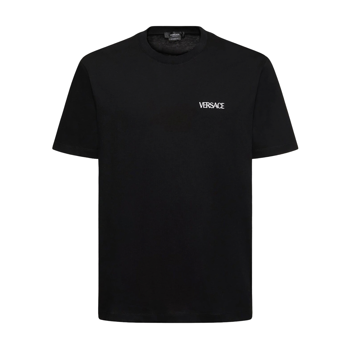 Camiseta Negra Versace Back Medusa Fire