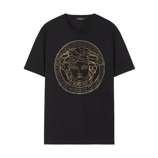 Camiseta Negra Versace Gold Medusa