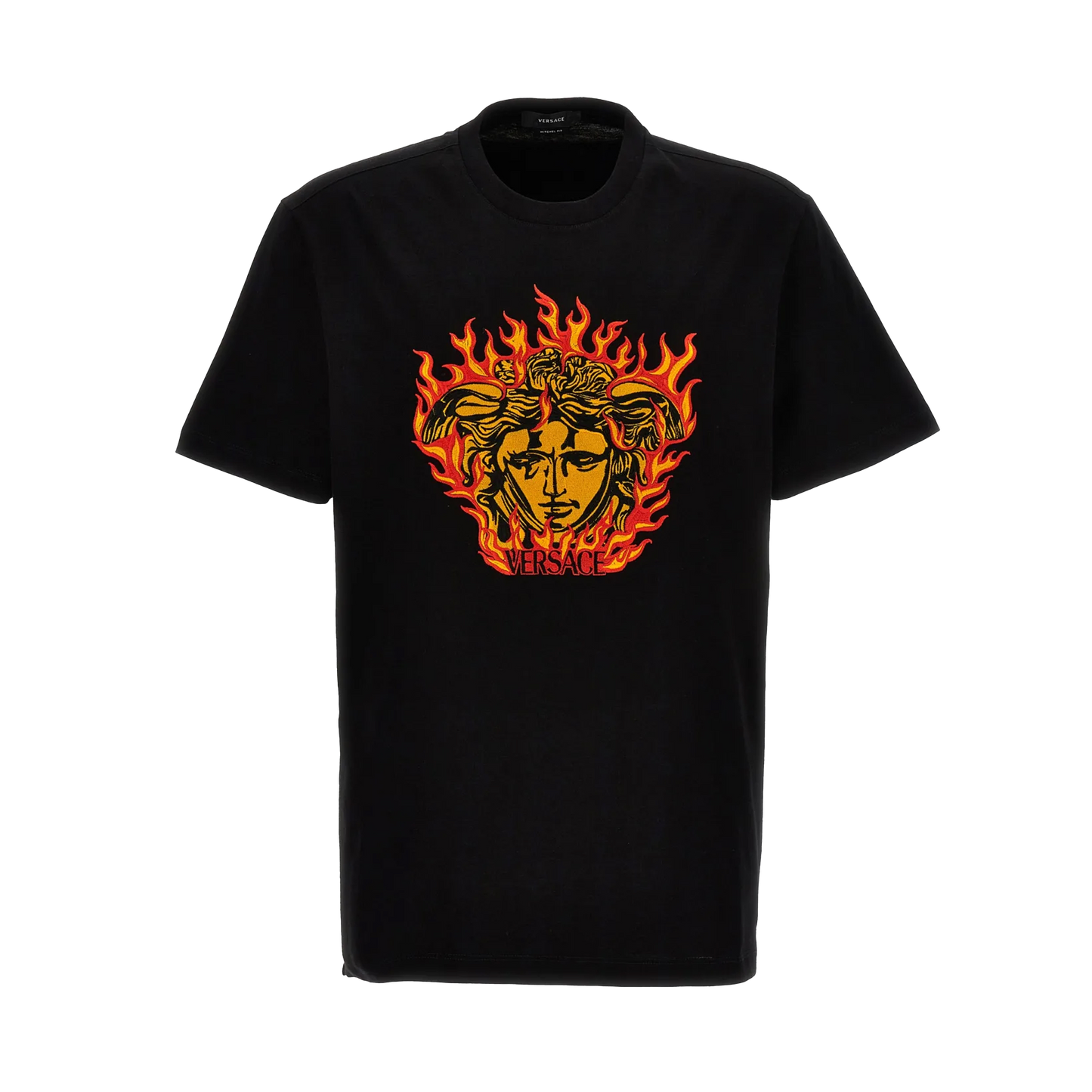 Camiseta Negra Versace Fire Medusa