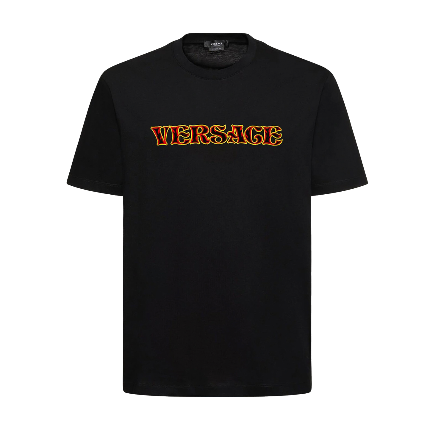 Camiseta Negra Versace Fire Logo