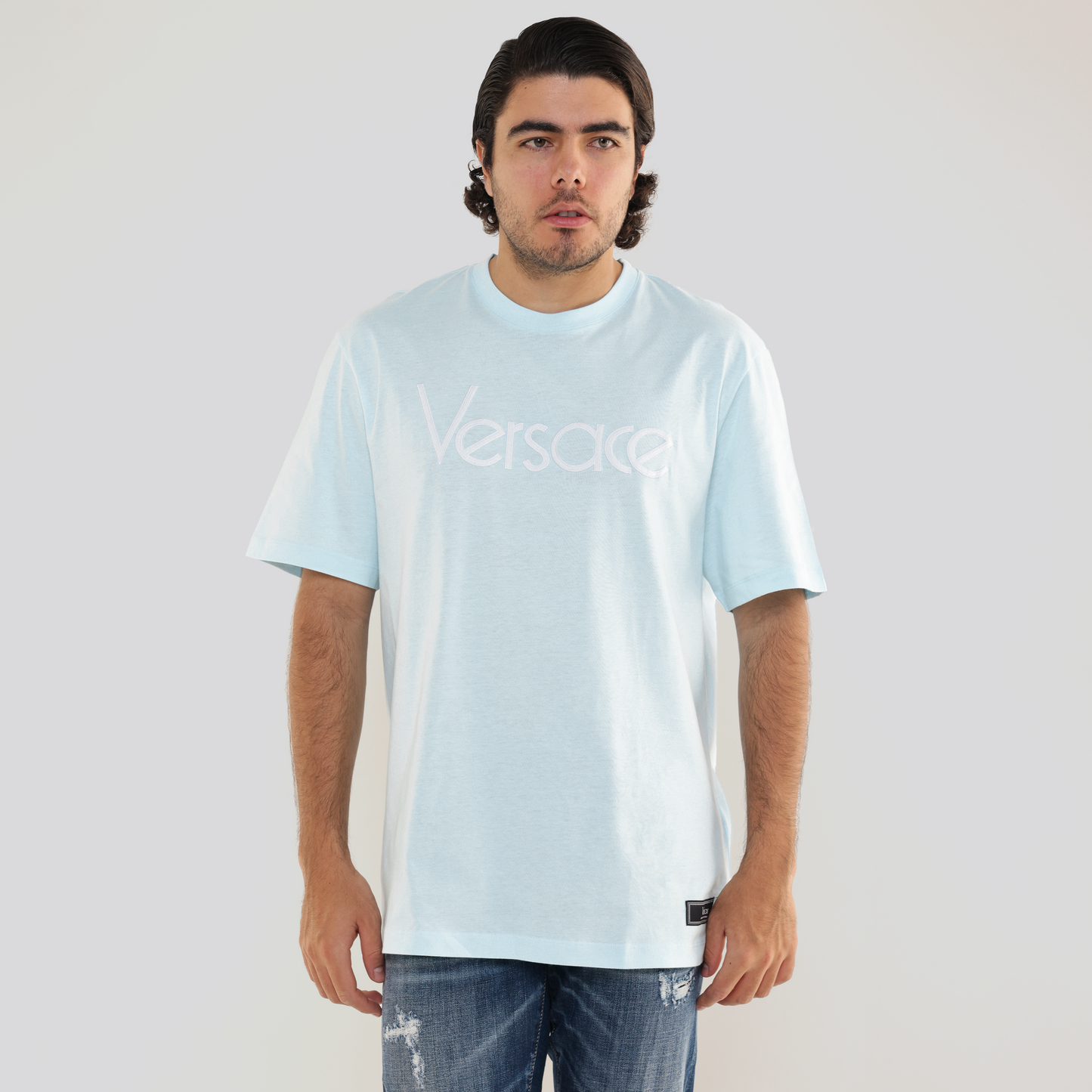 Camiseta Celeste Versace Logo
