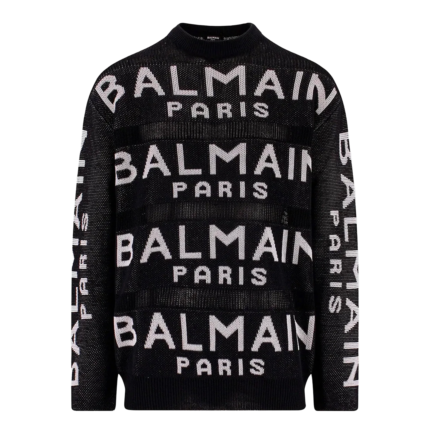 Suéter Negro Balmain Paris Multilogo