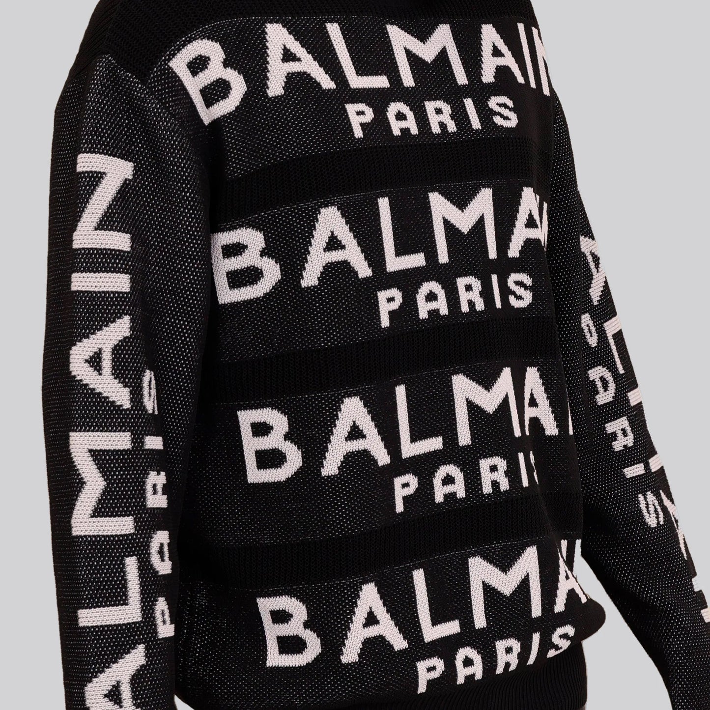 Suéter Negro Balmain Paris Multilogo