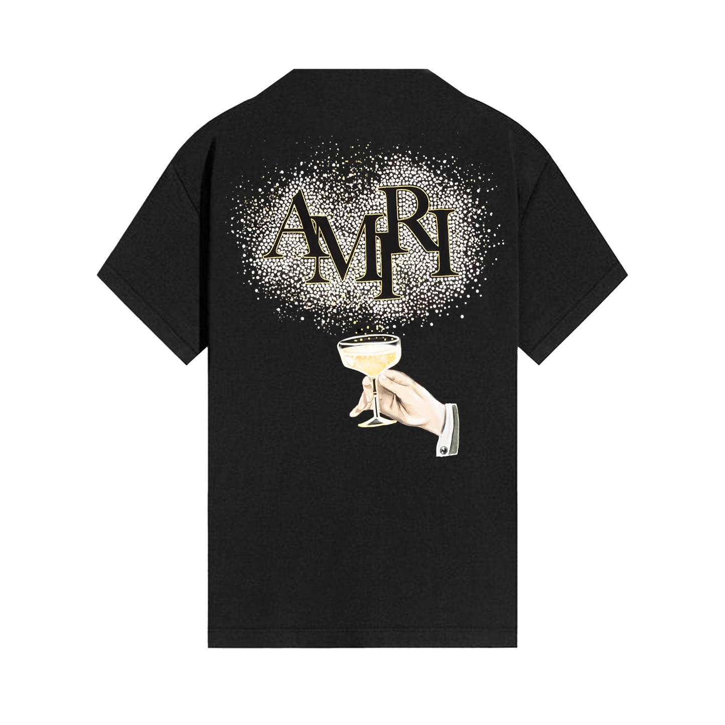 Camiseta Negra AMIRI Crystal Champagne