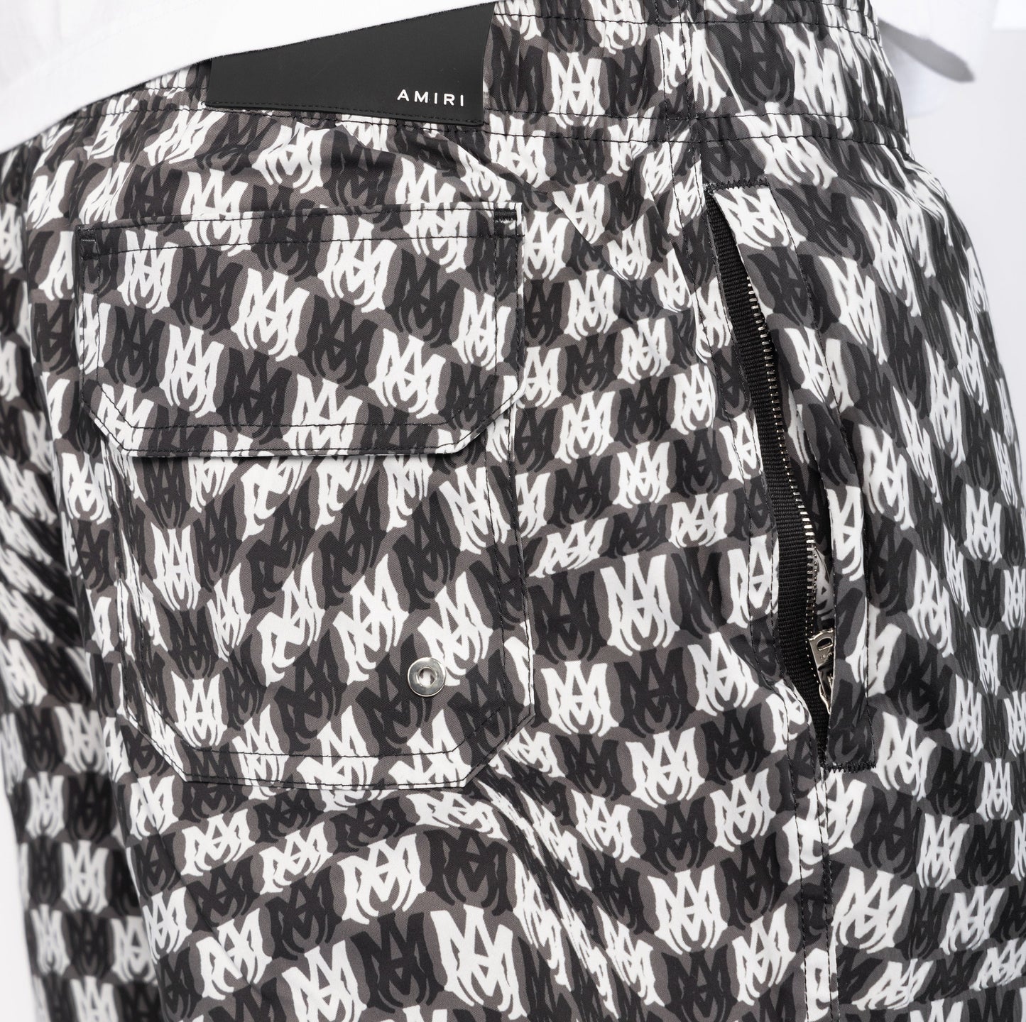 Pantaloneta Negra AMIRI Monogram Wave