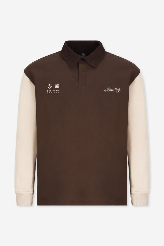 DESERT BROWN LONGSLEEVE POLO