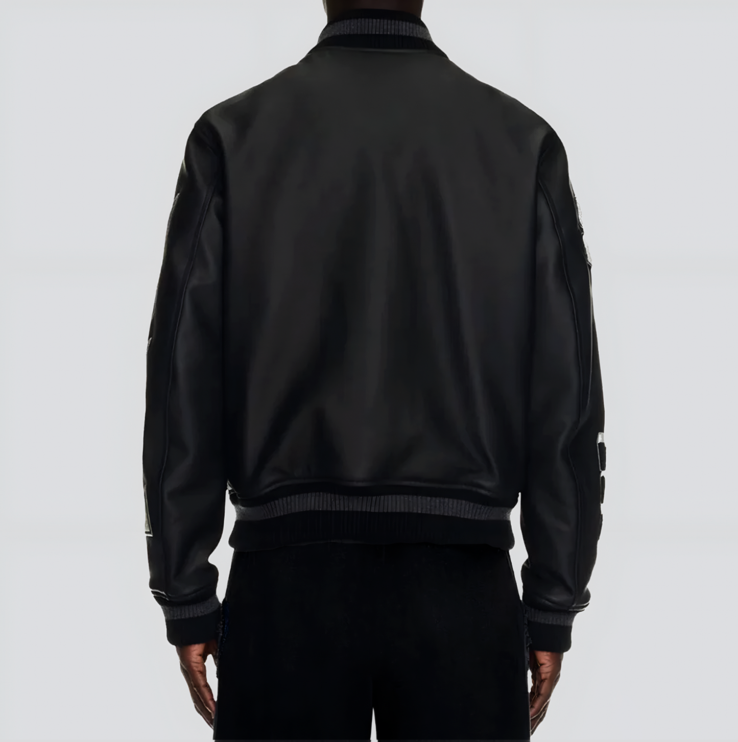 Chaqueta Negra Off-White Full Lea Varsity