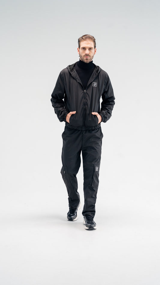 BURST REGULAR FIT BLACK CARGO PANTS