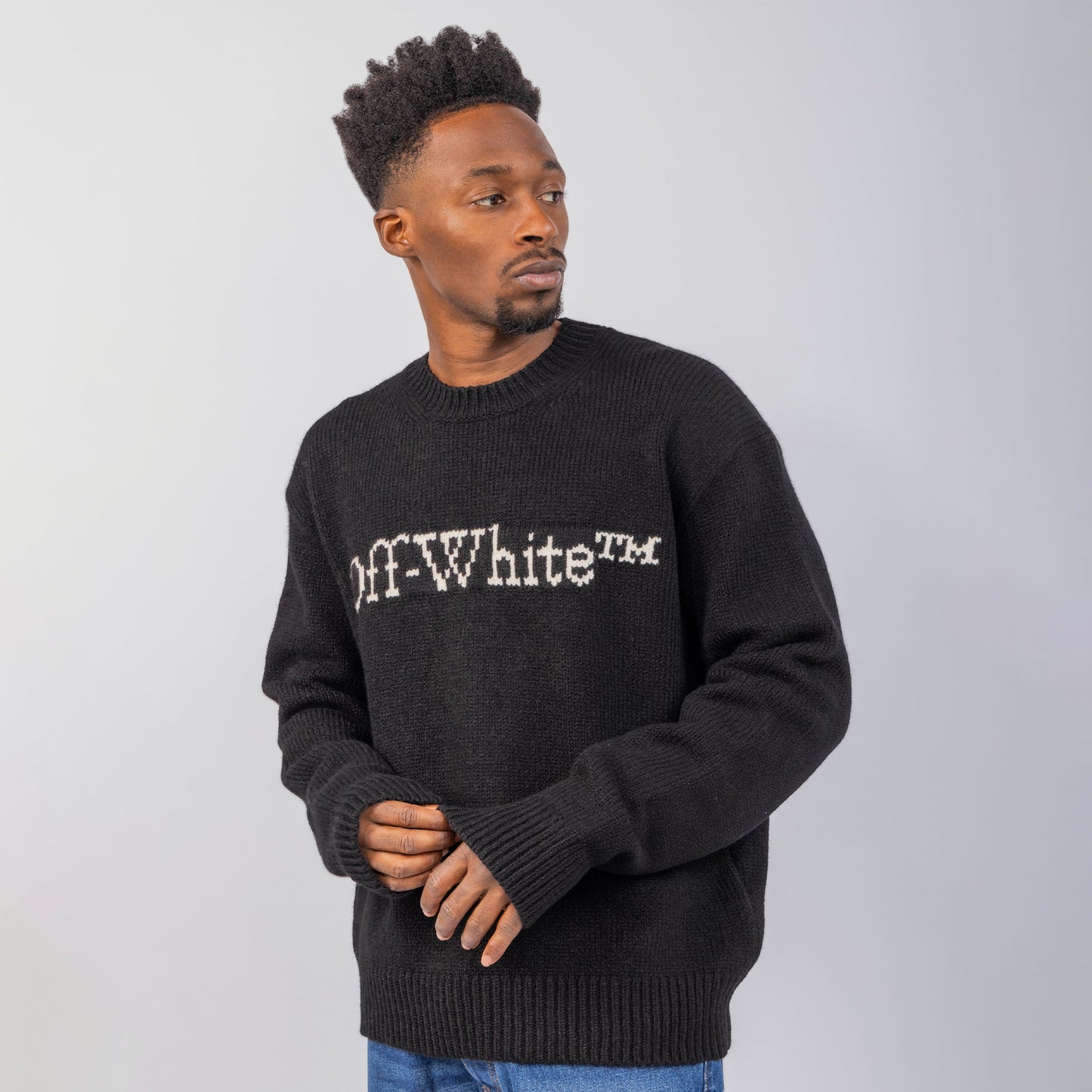 Buzo Negro Off-White Bookish Chunky