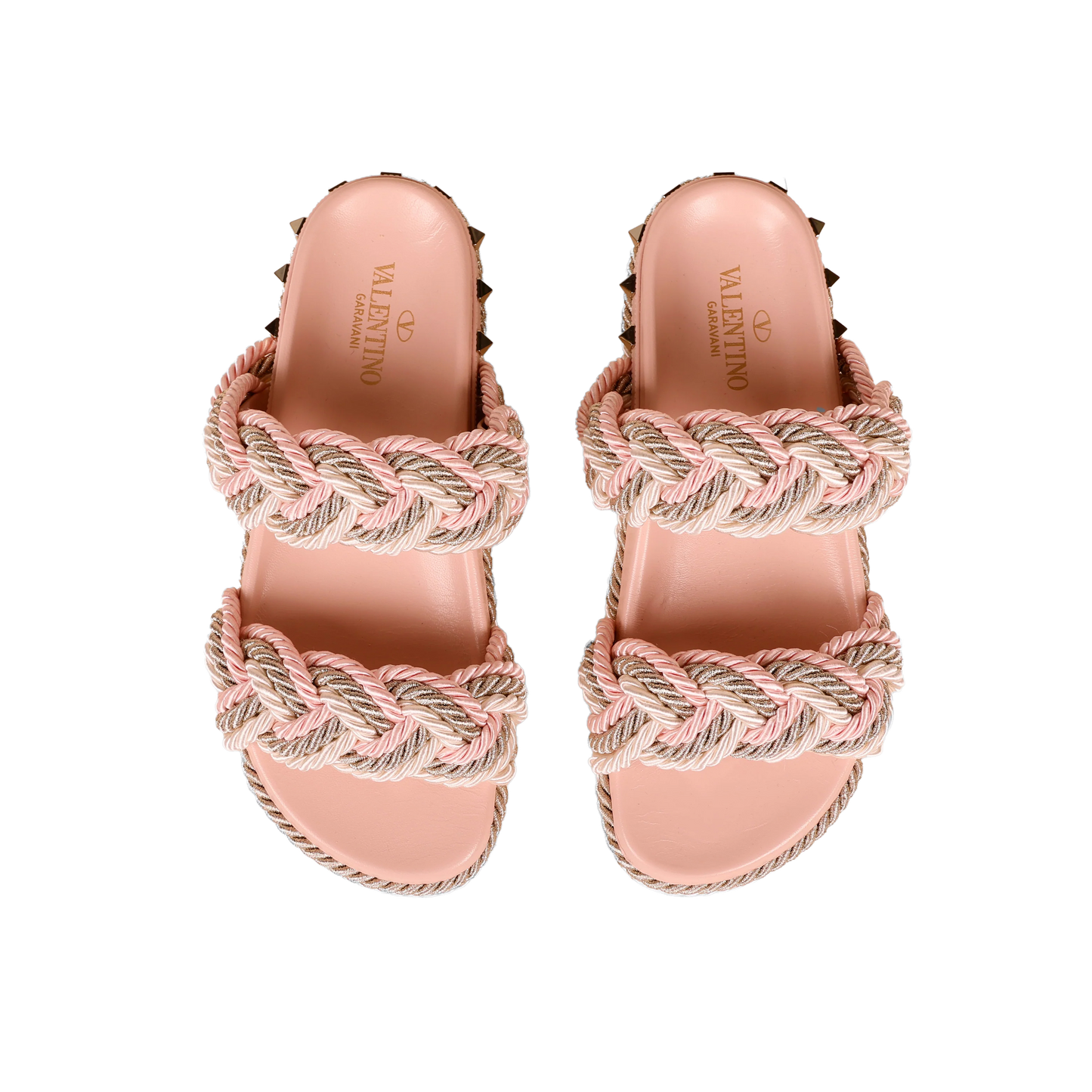 Sandalias Rosadas Valentino Rockstud Toe