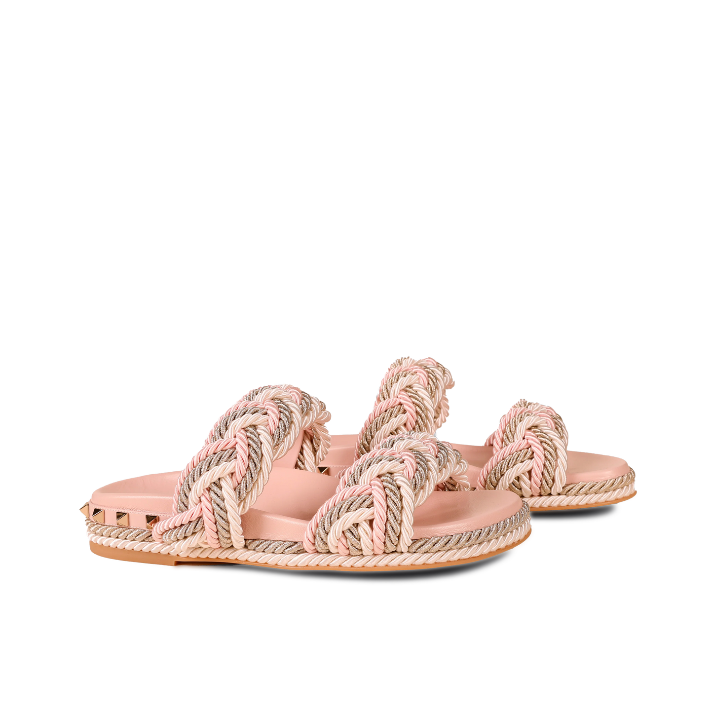 Sandalias Rosadas Valentino Rockstud Toe