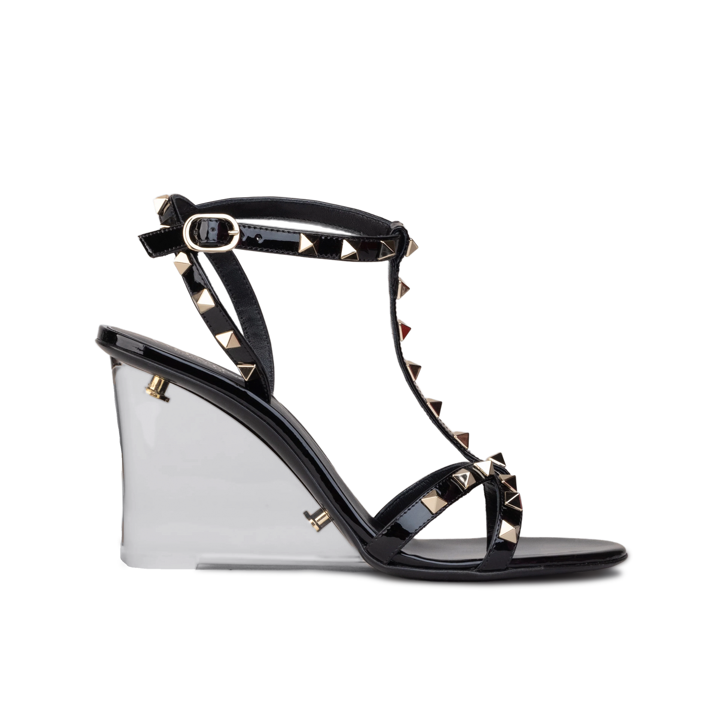 Sandalias de Tacón Negras Transparente Valentino Rockstud 90 mm