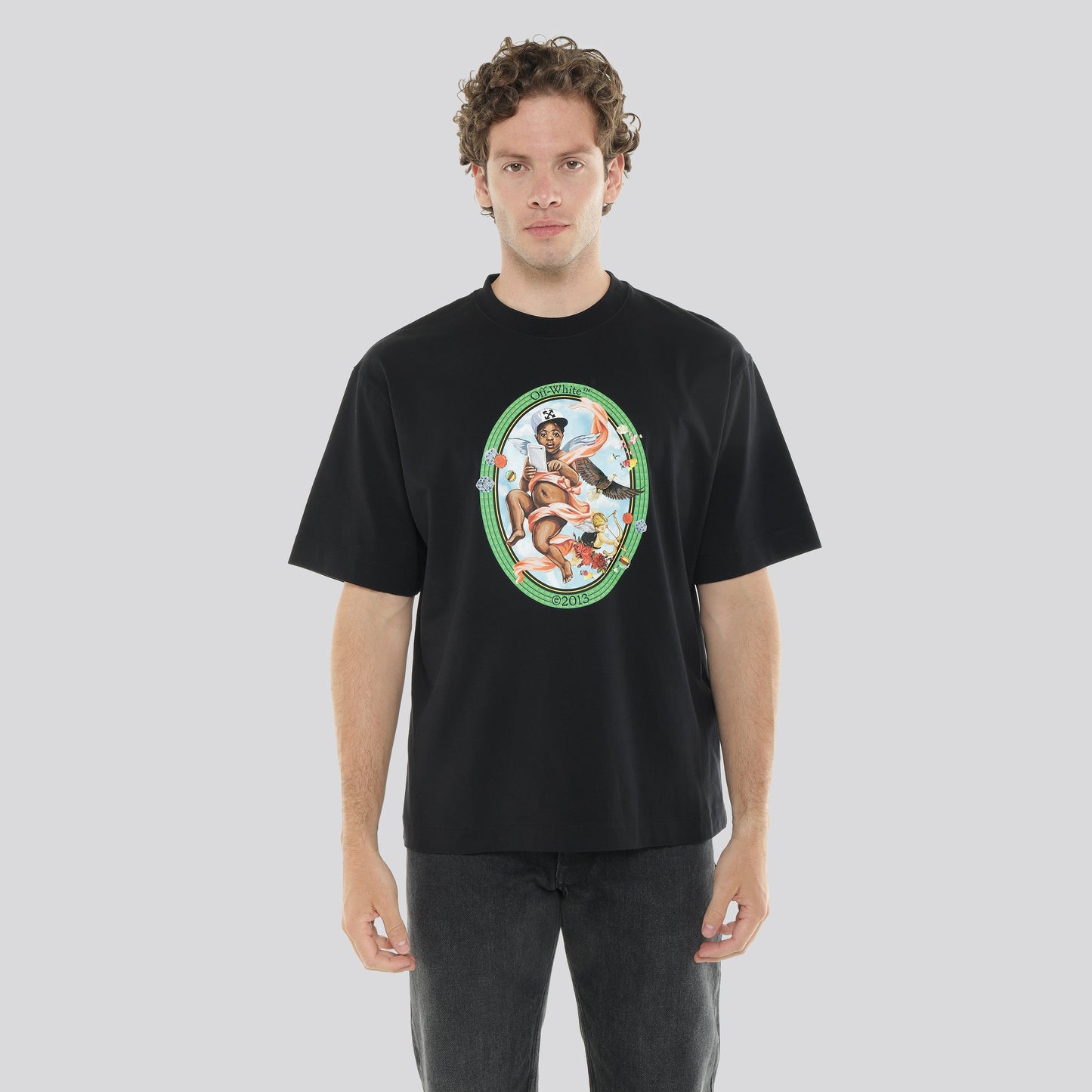 Camiseta Negra Off-White Fresco Oval