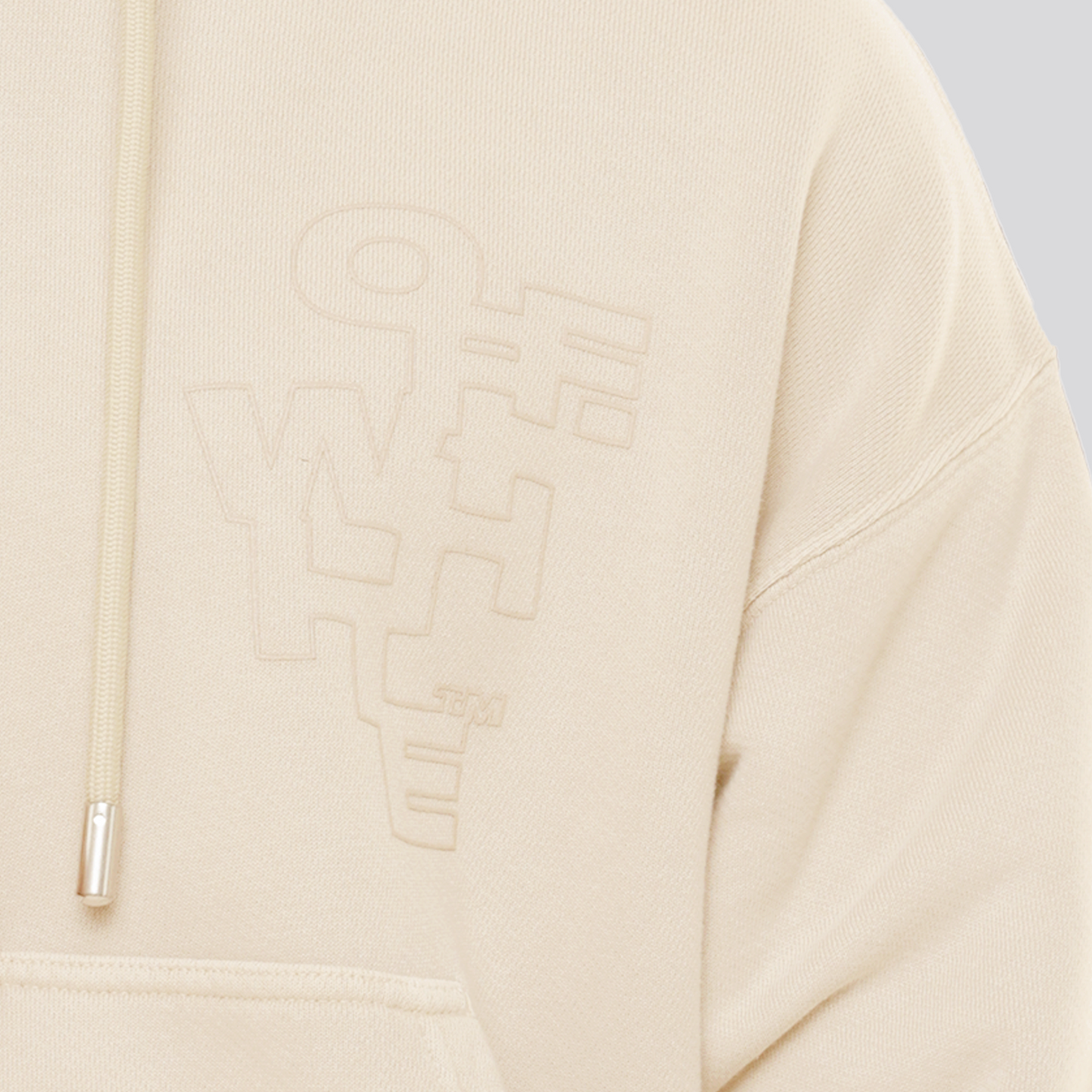 Buzo Tipo Hoodie Beige Off-White Outline Arrow