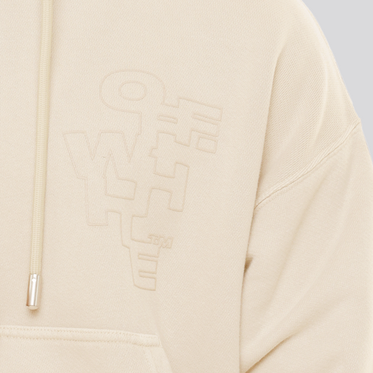 Buzo Tipo Hoodie Beige Off-White Outline Arrow