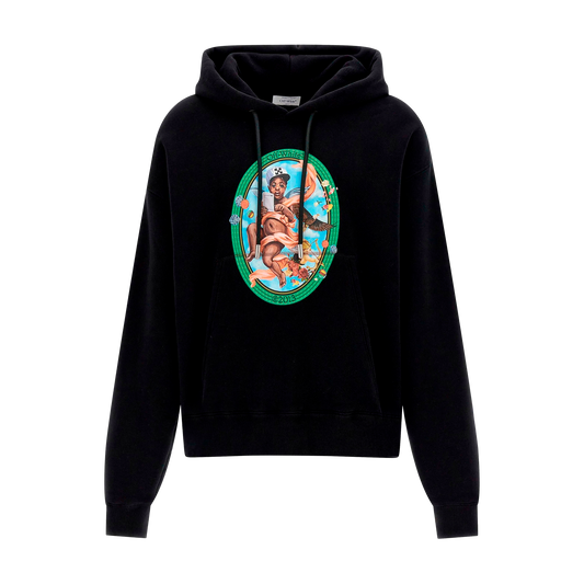 Buzo Tipo Hoodie Negro Off-White Fresco Oval