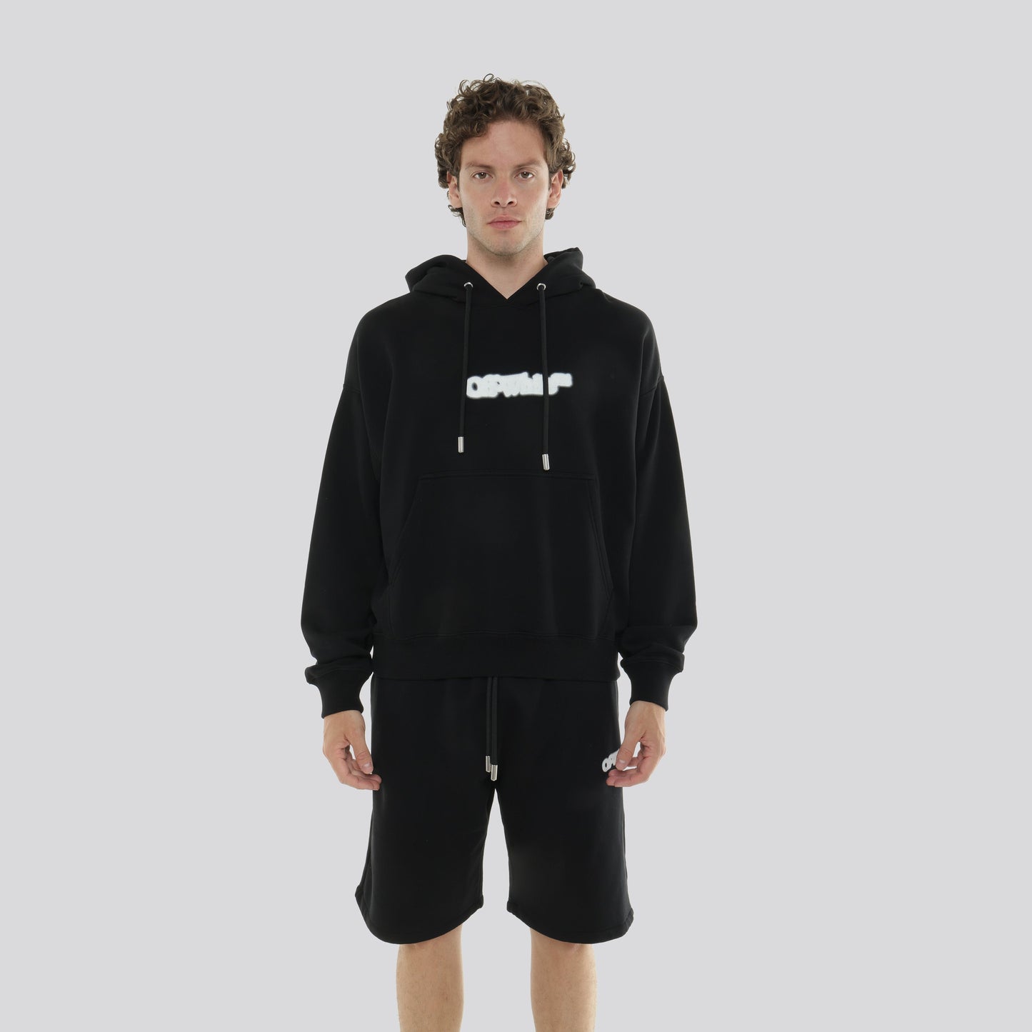 Buzo Tipo Hoodie Negro Off-White Spray Ground Skate