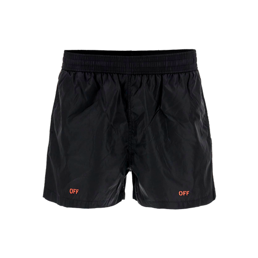 Pantaloneta Negro Off-White Rojo Off Stamp
