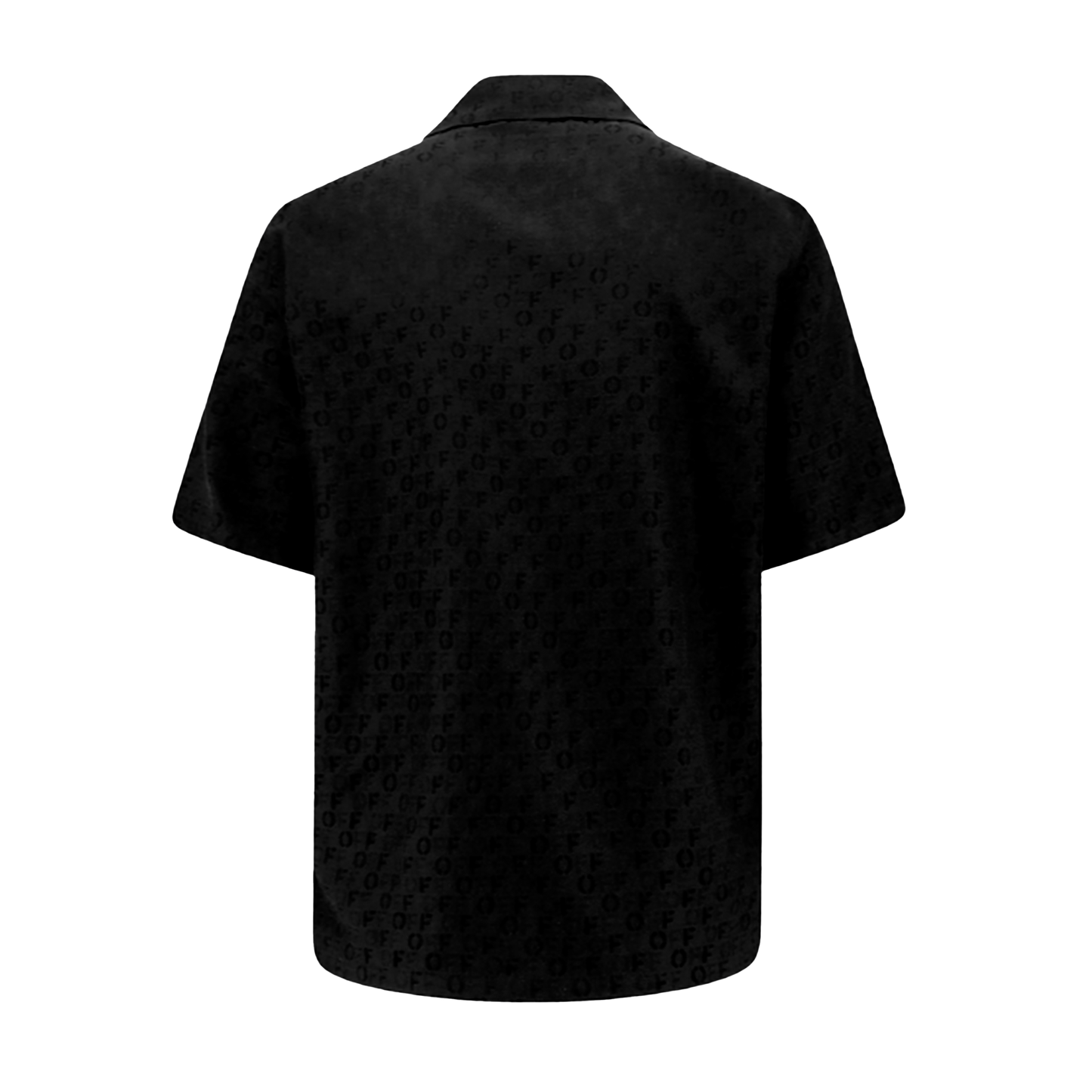 Camisa Negra Off-White Silk Logo Vacation