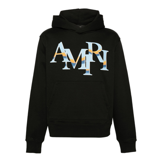 Buzo Tipo Hoodie Negro AMIRI Staggered Chrome