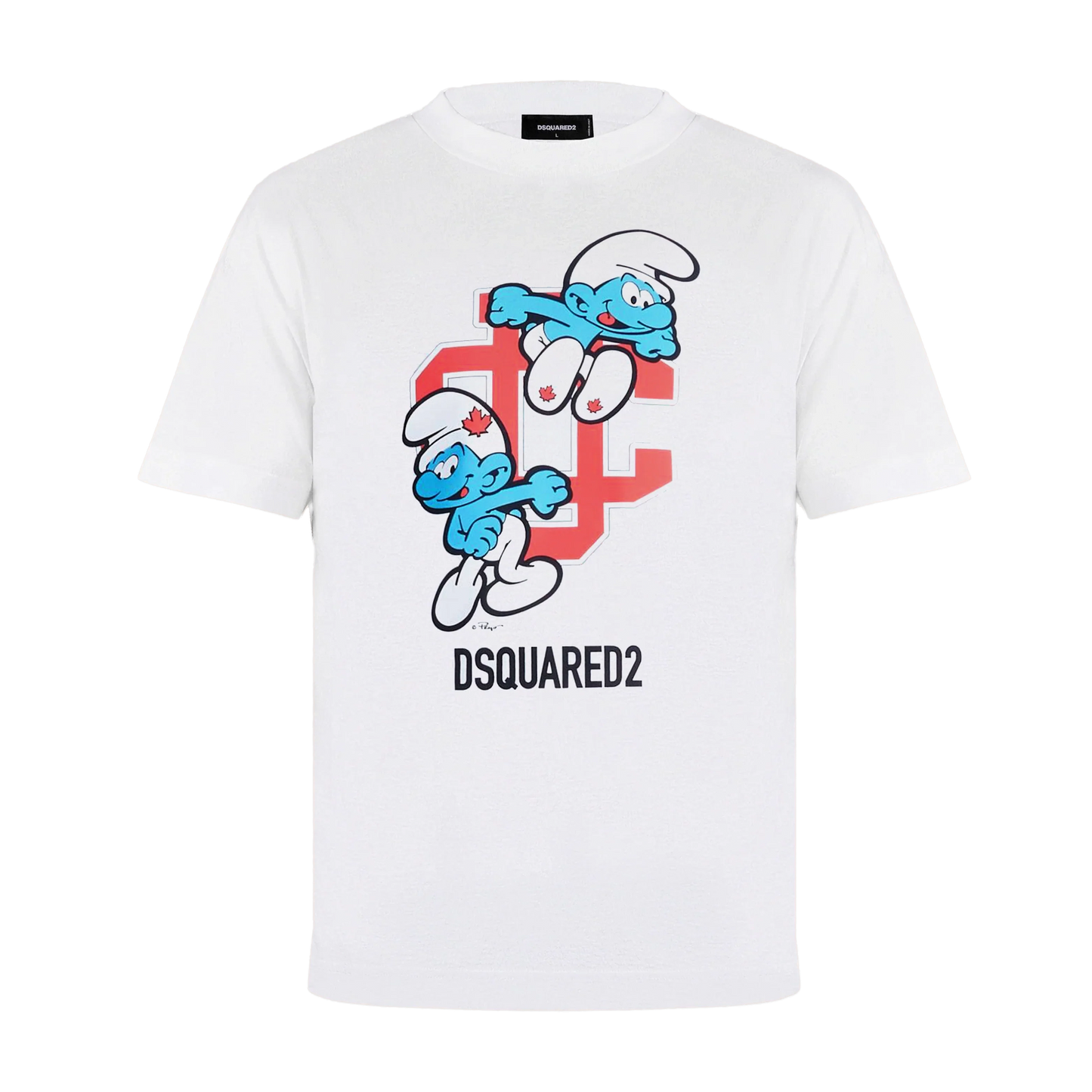 Camiseta Blanca Dsquared2 Double Smurfs
